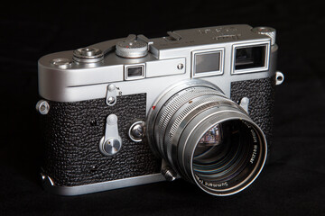 A vintage German Leica M3 rangefinder camera from 1950's.