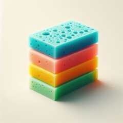 stack of colorful sponges
