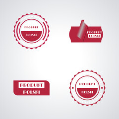 Set of Polish product and quality guarantee labels in Polish, vector illustration.