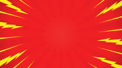 Yellow flash thunder comic background © Ari