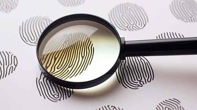 fingerprint and magnifier. Generative AI