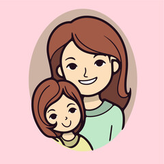 Asian mother and daughter hugging