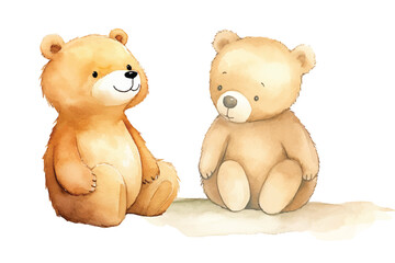 cute bear watercolor vector illustration