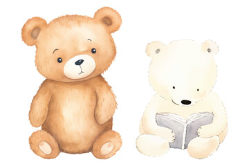 cute bear watercolor vector illustration