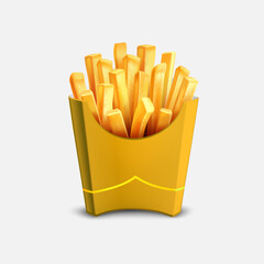 french fries on a white background