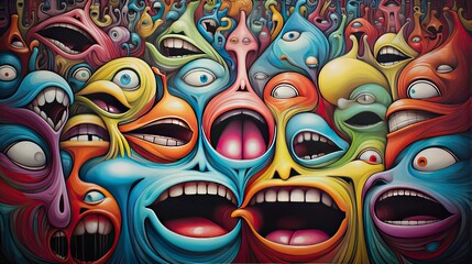 Naklejka premium an abstract painting of many colourful