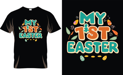 Naklejka premium Easter Day T-shirt design,easter bunny t shirt design vector,hop,humor,hunter,joke,lovely,Easter Bunny clothing, My 1st Easter,Dead Bunny,Easter day trendy shirt design,17