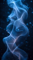 Abstract sound waves and notes, blue colors	