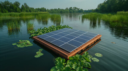 floating solar panels on the lake