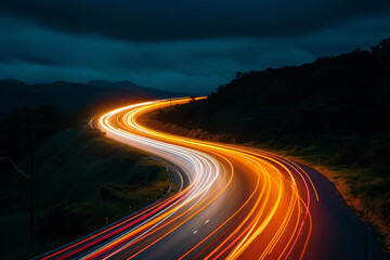 Vehicle tracks on mountainous roads.