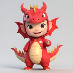 Anime baby character with dragon costume