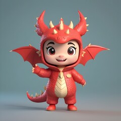 Anime baby character with dragon costume