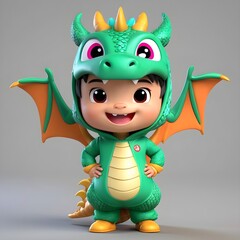 Anime baby character with dragon costume