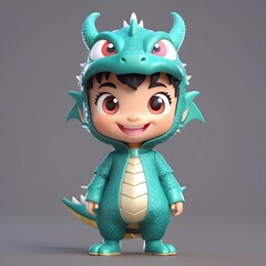 Anime baby character with dragon costume