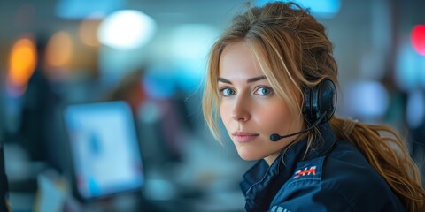 Dedicated to Public Safety: A Police Officer in an Emergency Call Center Coordinating Rapid Response Efforts, Generative AI