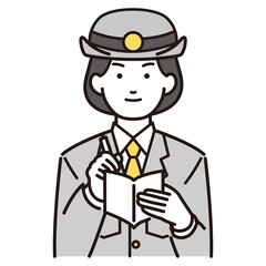 メモを書く警察官イラスト
