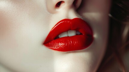 Fototapeta premium close up of beautiful red lips