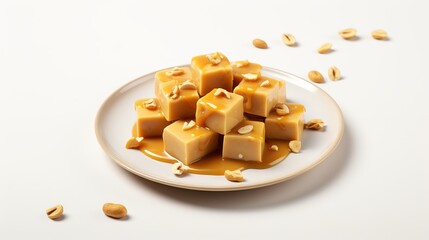  Peanut  Butter Fudge With Caramel and Peanut Topping