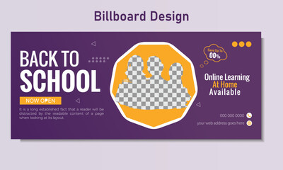 Vector school admission Youtube thumbnail template design premium vector