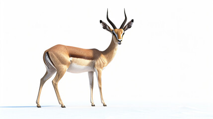 A stunning artwork of a graceful gazelle in mesmerizing 3D style and super rendering! This captivating image showcases the gazelle's elegance and beauty, with intricate attention to detail.