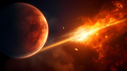 Obraz premium Cosmic illustration showing vibrant cosmic background