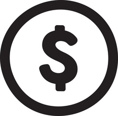 Coin Icon Money Dollar Currency Hand Drawn Outline Vector