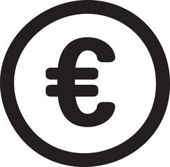 Coin Icon Money Euro Currency Hand Drawn Vector