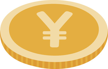 Yen Coin Icon Money Currency Hand Drawn Isolated