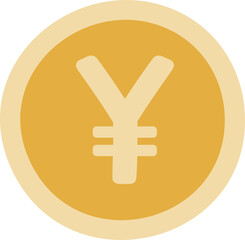 Yen Coin Icon Money Currency Hand Drawn Isolated