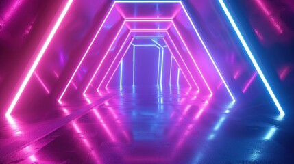Fototapeta premium Abstract futuristic geometric neon light background