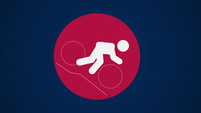 Pictograma de los Juegos Ol&iacute;mpicos de lado izquierda con el deporte ciclismo de monta&ntilde;a en fondo azul sin texto. 