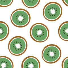 Seamless pattern with kiwi slices