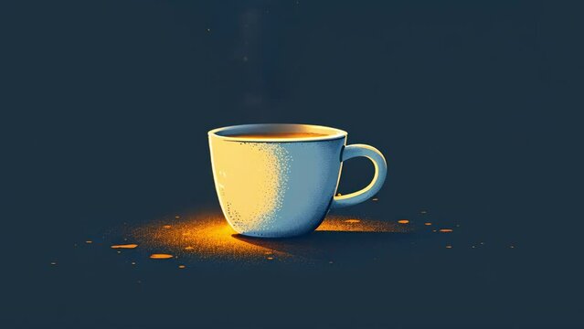 Outline coffee cup icon, with editable stroke. Linear tea cup or coffee mug, mug silhouette. Hot drink with aroma, cappuccino, espresso, latte. icon, sign, symbol for UI and Animation 4k mp4 animated 