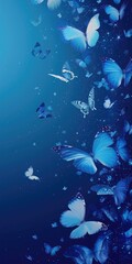 Obraz na płótnie Canvas butterfly background. Background of beautiful blue butterflies in a blue shade