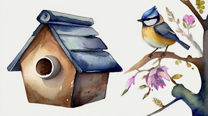 bird house on a branch