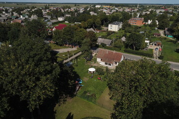 Fototapeta na wymiar An aerial view of town lanscape