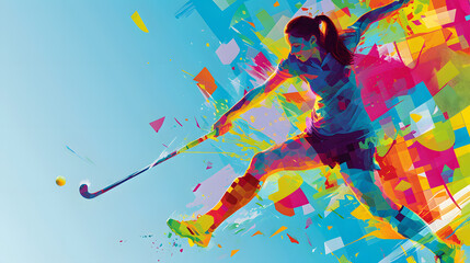 Immerse in the precision of HOCKEY with a neon mosaic, assembling small, colorful tiles to capture the dynamic movement and spirit of this Olympic sport.