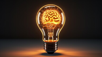 Light bulb with mind, Creative idea, Innovation concept
