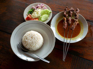 Sate Klathak or Klatak Satay, a traditional goat satay from Yogyakarta, Indonesia