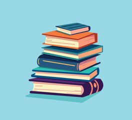 book stack vector illustration