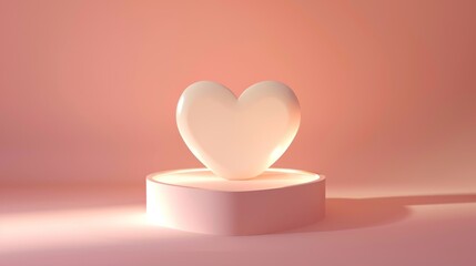 heart-shaped podium for product showcasing, digital art, advertisements