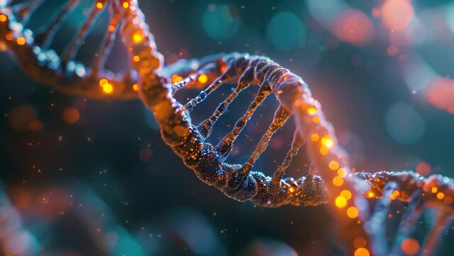 DNA, macromolecule deoxyribonucleic acid - biological polymer. Medicine, science, biology concept