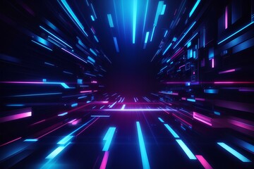 Obraz premium Abstract tunnel speed light Starburst background, created by ai generated
