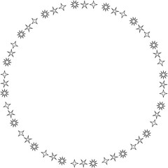 Stars various arranged in a circle. Decoration elements