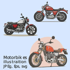  Bike Vector ,  motorcycle sports bikes illustrations collection .