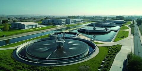 Advancing Sustainability: A Modern Wastewater Treatment Facility Showcasing Innovative Ecological Engineering, Generative AI