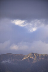 Winter storms approach the Santa Barbara channel at sunset.