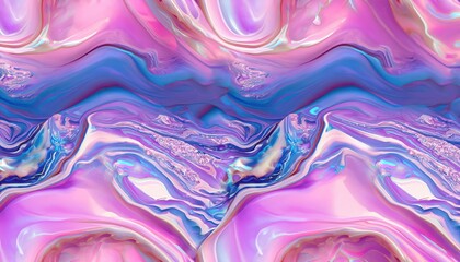 Background with Pearl Oyster Abalone Marble Abstract Wave Colorful Pastel Shiny Lilac Blue Pink - obrazy, fototapety, plakaty