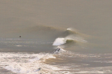 Winter storms approach the Santa Barbara channel at sunset.