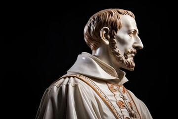 Saint Francis Xavier statue from profile.